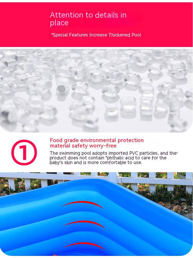COOLBABY PVC Children's Inflatable Swimming Pool Home Outdoor Large Family Pool Thickened Plastic Pool - COOL BABY