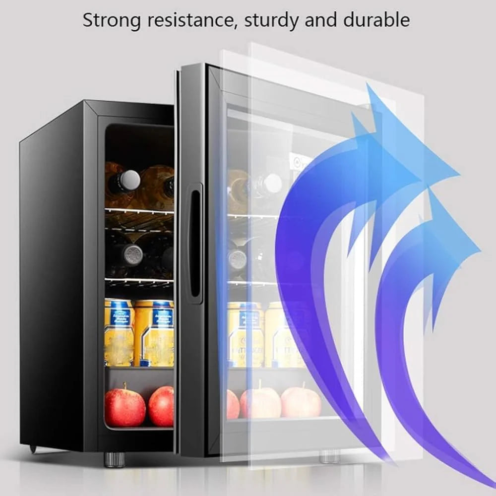 50L Glass Beverage Refrigerator | 55W Mini Drinks Fridge with Double Glass Door