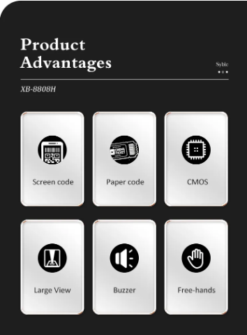 2D Barcode Scanner, QR Omnidirectional Desktop Bar Code Reader Scanner - COOLBABY