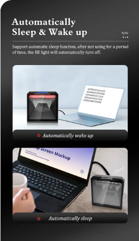 2D Barcode Scanner, QR Omnidirectional Desktop Bar Code Reader Scanner - COOLBABY