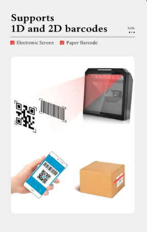 2D Barcode Scanner, QR Omnidirectional Desktop Bar Code Reader Scanner - COOLBABY