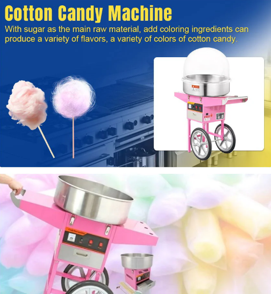 Commercial Easy Operating Cotton Candy Machine Candy Floss Maker with Cart - Capacity 1pcs/30seconds - COOLBABY