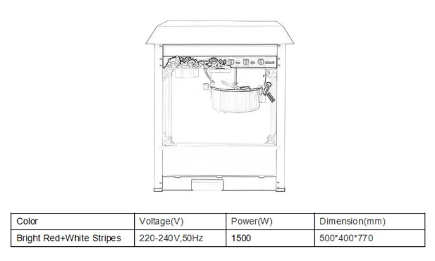 Electric Heating Corn Popper Stainless Steel 220V Small Commercial Popcorn Machine Automatic Popcorn Maker - COOLBABY