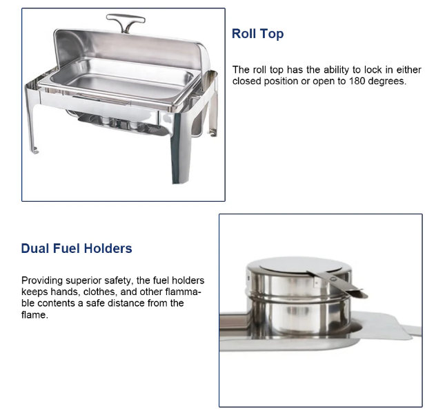 Durable Stainless Steel Square Rectangular Food Warmer Buffet Chafing Dish Chafer - COOLBABY