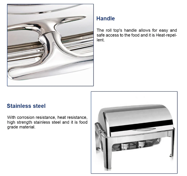 Durable Stainless Steel Square Rectangular Food Warmer Buffet Chafing Dish Chafer - COOLBABY