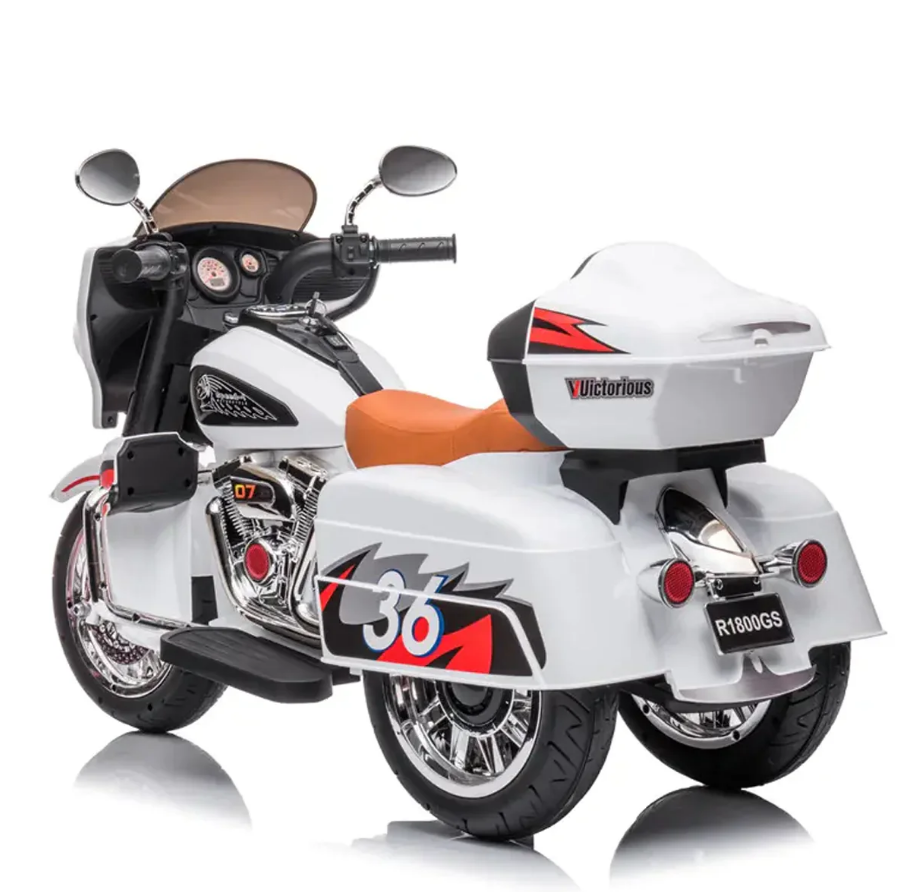 Ride On 12V Stormer Electric Police Motor Trike For Kids - COOLBABY