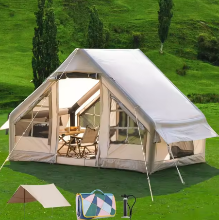 4-6 person inflatable camping tent, easy to install outdoor tent, inflatable house tent with anti-mosquito screens - COOLBABY
