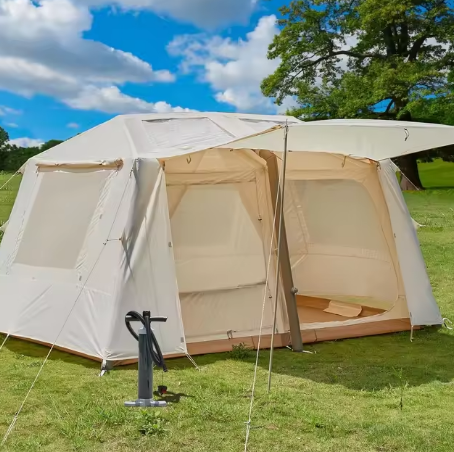 6-8 person inflatable camping tent, easy to install outdoor tent, inflatable house tent with anti-mosquito screens - COOLBABY