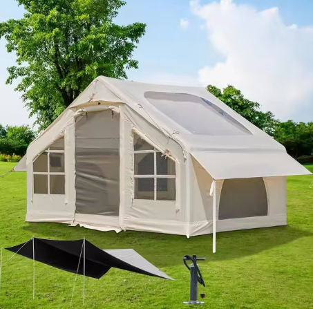 4-6 person inflatable camping tent, easy to install outdoor tent, inflatable house tent with anti-mosquito screens - COOLBABY