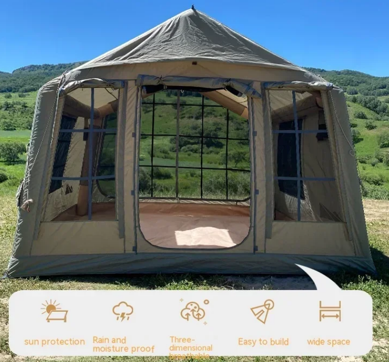 Automatic Tent Adult Inflatable Camping 10 People Outdoor House Beach Shelter Large Family Military Campaign Houses - COOLBABY