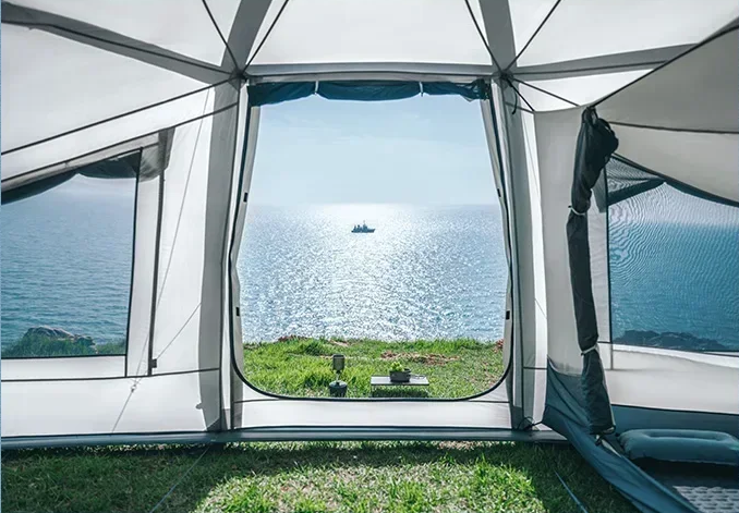 Air 12.0 Lightweight Inflatable Tent 3-4 Person Camping Tent, Travel Portable Waterproof Tent With Pump - COOLBABY