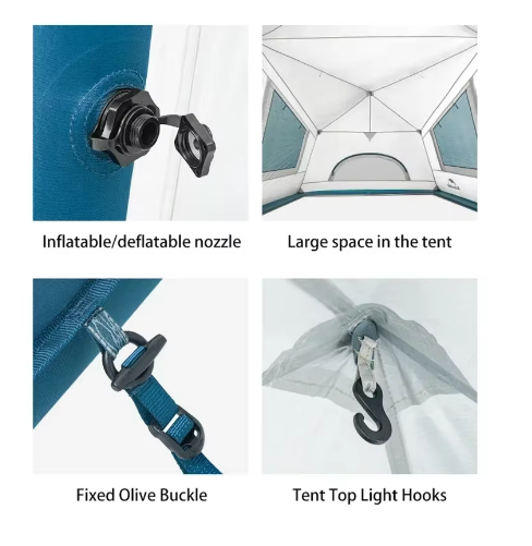 Air 12.0 Lightweight Inflatable Tent 3-4 Person Camping Tent, Travel Portable Waterproof Tent With Pump - COOLBABY