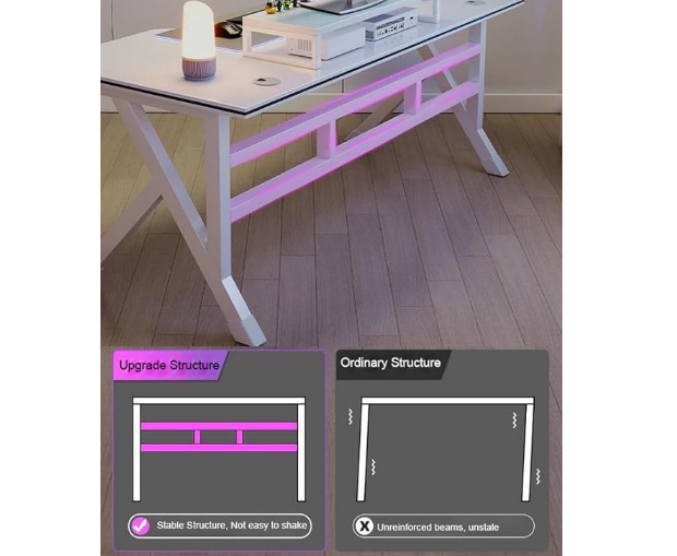 K-Shaped Sturdy Computer Desk And Gaming Table Workstation Home Office Desk 140 CM - COOLBABY