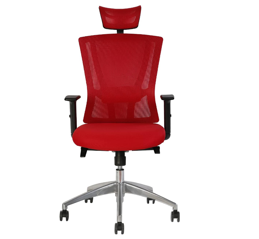 Office Executive Office High Back Chair | Mesh Back Rest | Aluminum Base with PU Arm Rest - COOLBABY