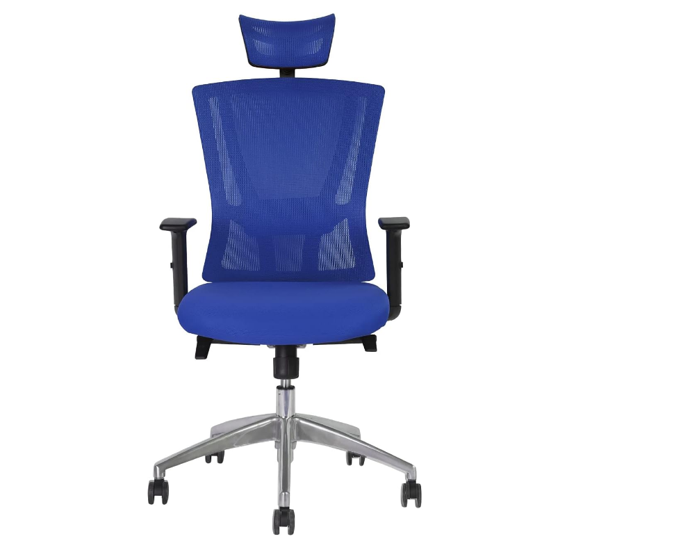 Office Executive Office High Back Chair | Mesh Back Rest | Aluminum Base with PU Arm Rest - COOLBABY