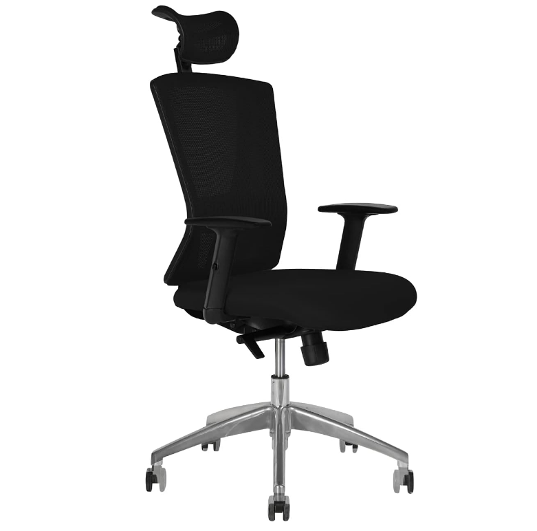 Office Executive Office High Back Chair | Mesh Back Rest | Aluminum Base with PU Arm Rest - COOLBABY