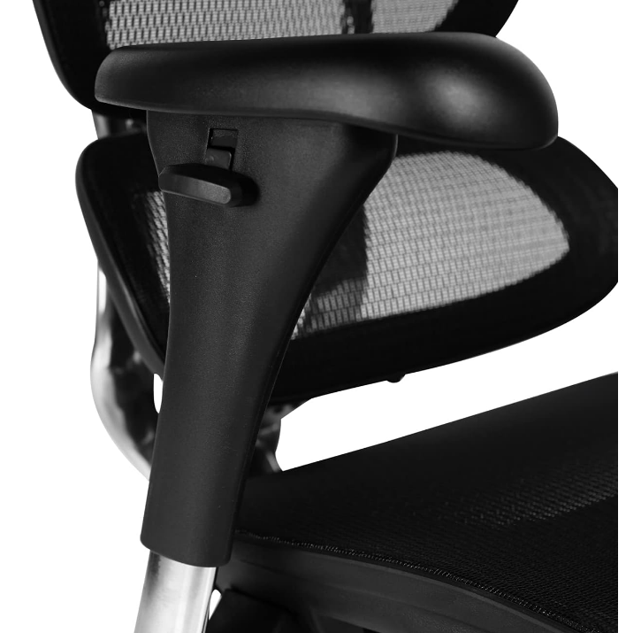 Executive Office Chair with Lumber Support, Nylon with Mesh Upholstery Seat Base, Mesh Back Rest, Aluminum Wheel Base, Adjustable PU Arm, High Back - COOLBABY