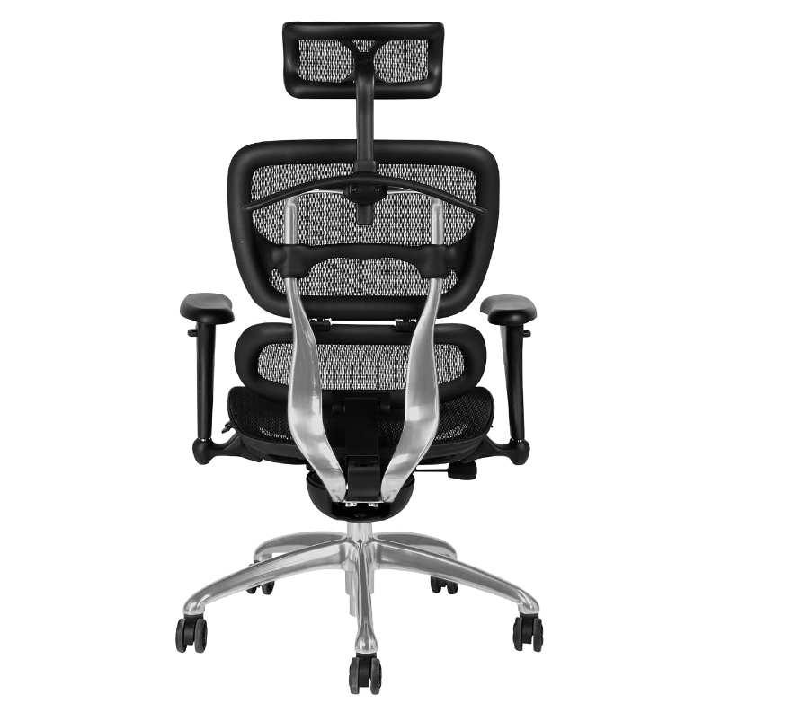 Executive Office Chair with Lumber Support, Nylon with Mesh Upholstery Seat Base, Mesh Back Rest, Aluminum Wheel Base, Adjustable PU Arm, High Back - COOLBABY