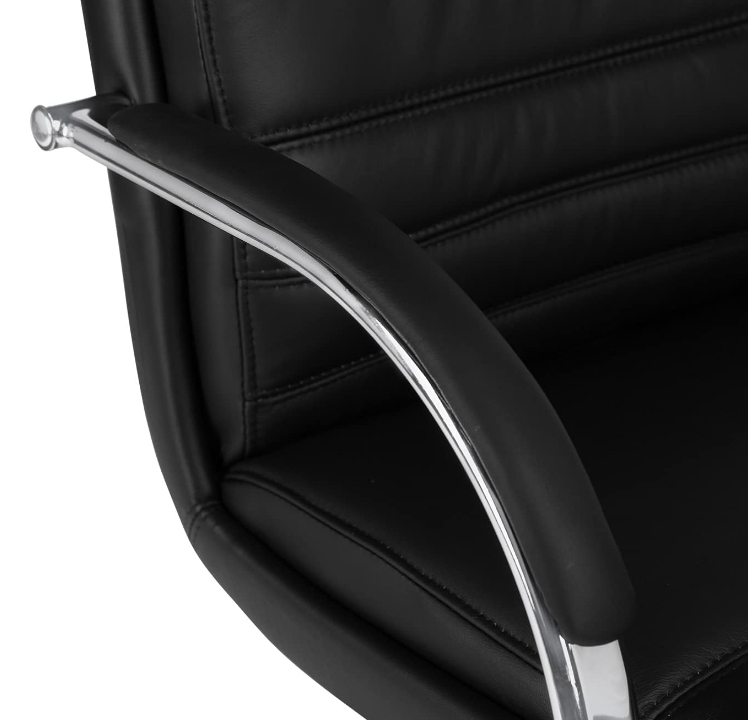 Executive Office Chair | Leather Back Rest & Upholstery Leather Seat Base | Metal Wheel Base - COOLBABY
