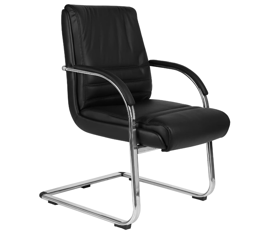 Executive Office Chair | Leather Back Rest & Upholstery Leather Seat Base | Metal Wheel Base - COOLBABY