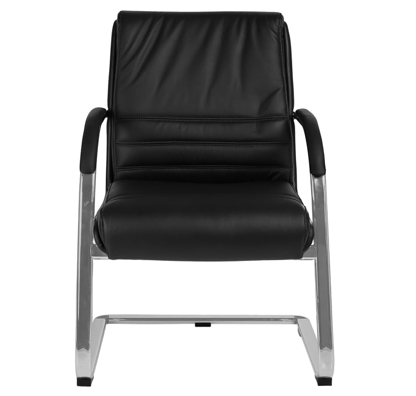 Executive Office Chair | Leather Back Rest & Upholstery Leather Seat Base | Metal Wheel Base - COOLBABY