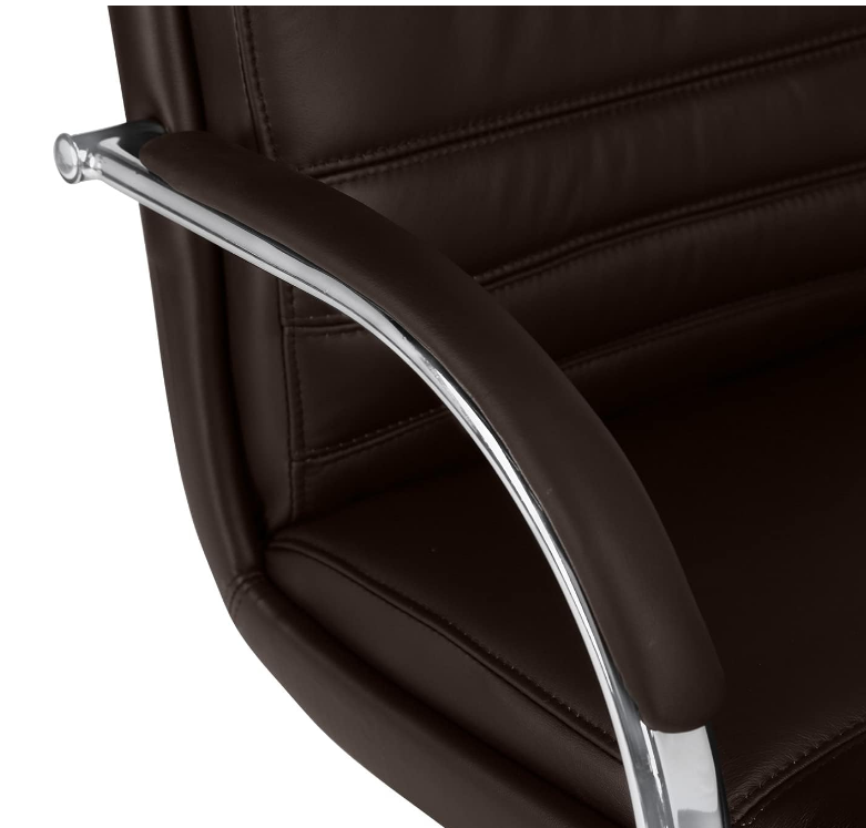 Executive Office Chair | Leather Back Rest & Upholstery Leather Seat Base | Metal Wheel Base - COOLBABY