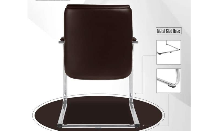 Executive Office Chair | Leather Back Rest & Upholstery Leather Seat Base | Metal Wheel Base - COOLBABY