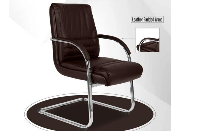Executive Office Chair | Leather Back Rest & Upholstery Leather Seat Base | Metal Wheel Base - COOLBABY