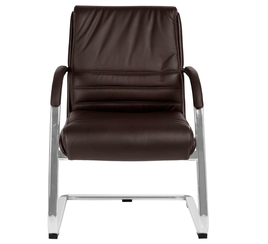 Executive Office Chair | Leather Back Rest & Upholstery Leather Seat Base | Metal Wheel Base - COOLBABY