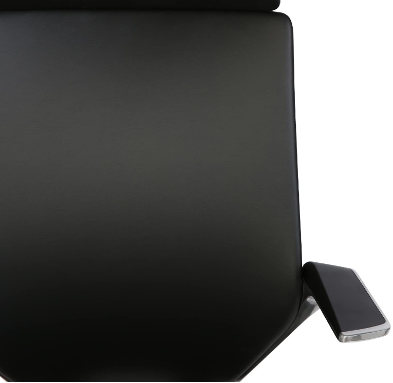 Executive Office Chair | Vinyl Back Rest | Metal/Chrome Wheel Base, Black - COOLBABY