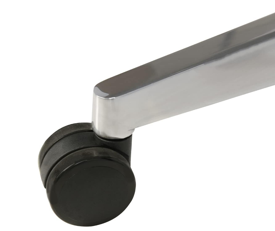 Executive Office Chair | Vinyl Back Rest | Metal/Chrome Wheel Base, Black - COOLBABY