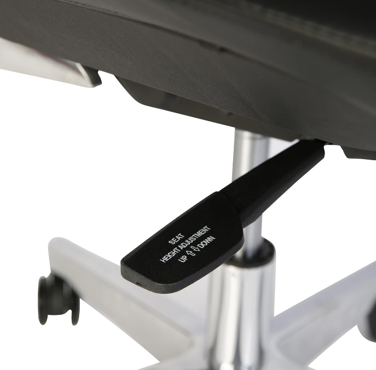 Executive Office Chair | Vinyl Back Rest | Metal/Chrome Wheel Base, Black - COOLBABY