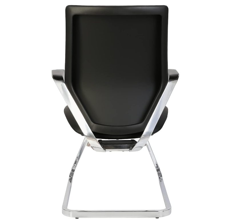 Executive Office Chair | Vinyl Back Rest | Metal/Chrome Wheel Base, Black - COOLBABY