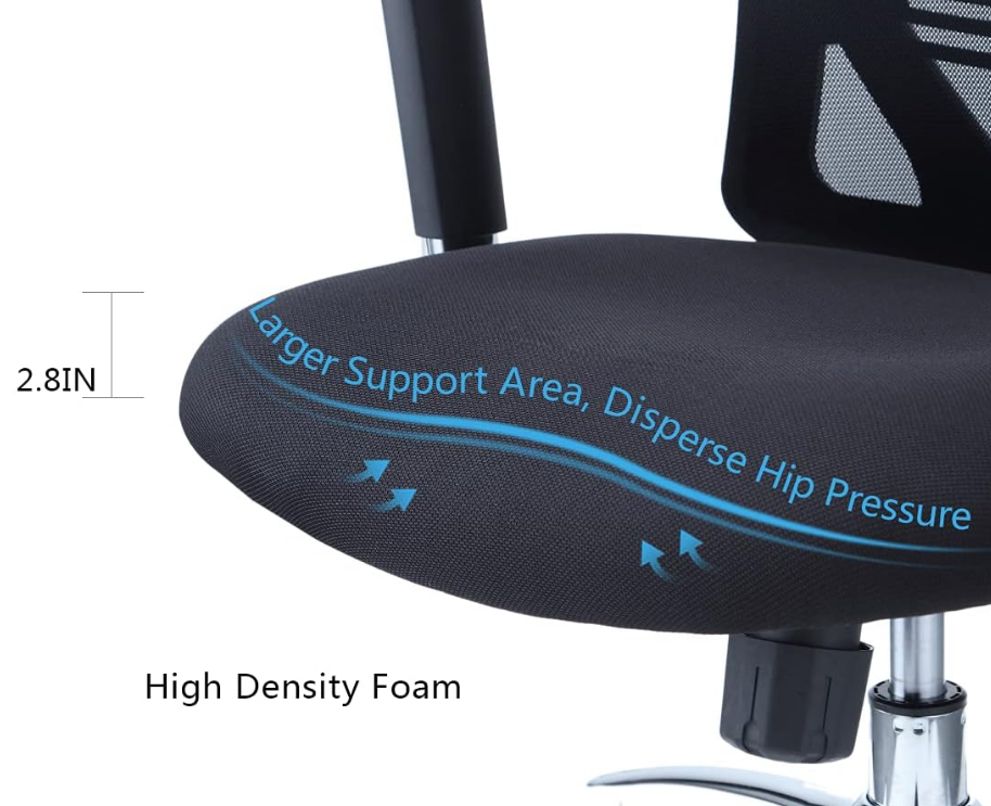 Ergonomic Office Chair - High Back Desk Chair with Adjustable Lumbar Support, Headrest & 3D Metal Armrest - 130° Rocking - COOLBABY