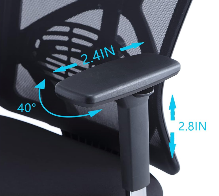 Ergonomic Office Chair - High Back Desk Chair with Adjustable Lumbar Support, Headrest & 3D Metal Armrest - 130° Rocking - COOLBABY