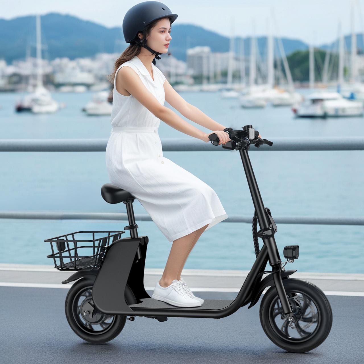 450W Electric City Bike, Electric Bike Scooter With Seat - COOLBABY