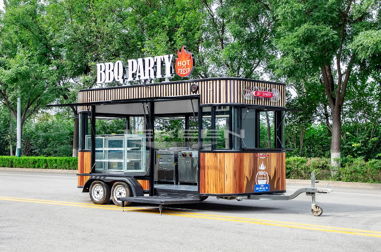 Unique CE Approved BBQ Food Truck, Manufacture With BBQ Grill And Various Cooking Pot - For Food, Drinks, Ice Cream And Suchi - COOLBABY