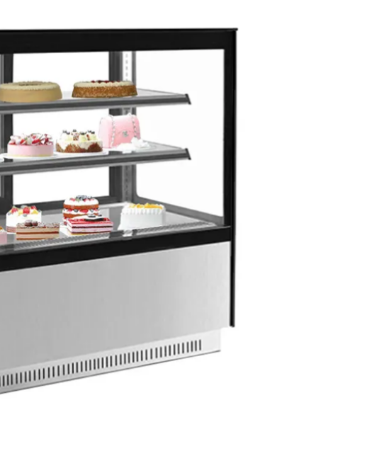 Cake Showcase, Front Flat Glass With LED Light And 3 Adjustable Shelves - COOLBABY