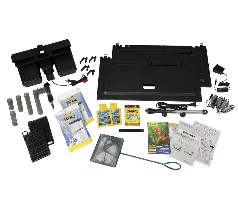 55 Gallon Aquarium Kit With Fish Tank, Fishes Net, Fish Food, Filter, Heater And Water Conditioners - COOLBABY