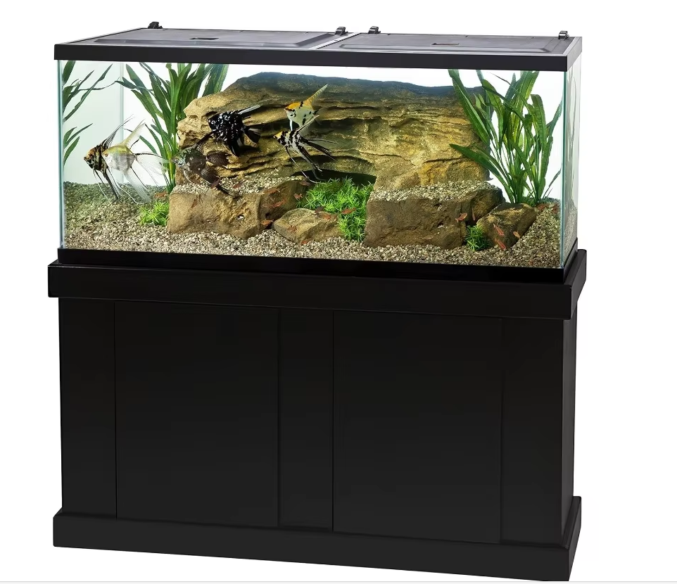 55 Gallon Aquarium Kit With Fish Tank, Fishes Net, Fish Food, Filter, Heater And Water Conditioners - COOLBABY