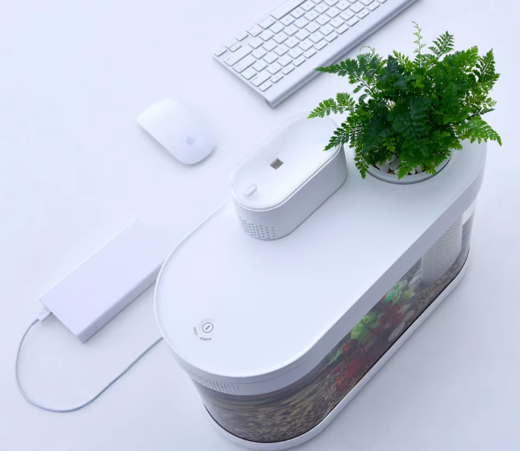 Smart Fish Tank, Ecological Advanced Aquarium Pro Wi-Fi Box Automatic Feeder, RGB Light for Home App - COOLBABY