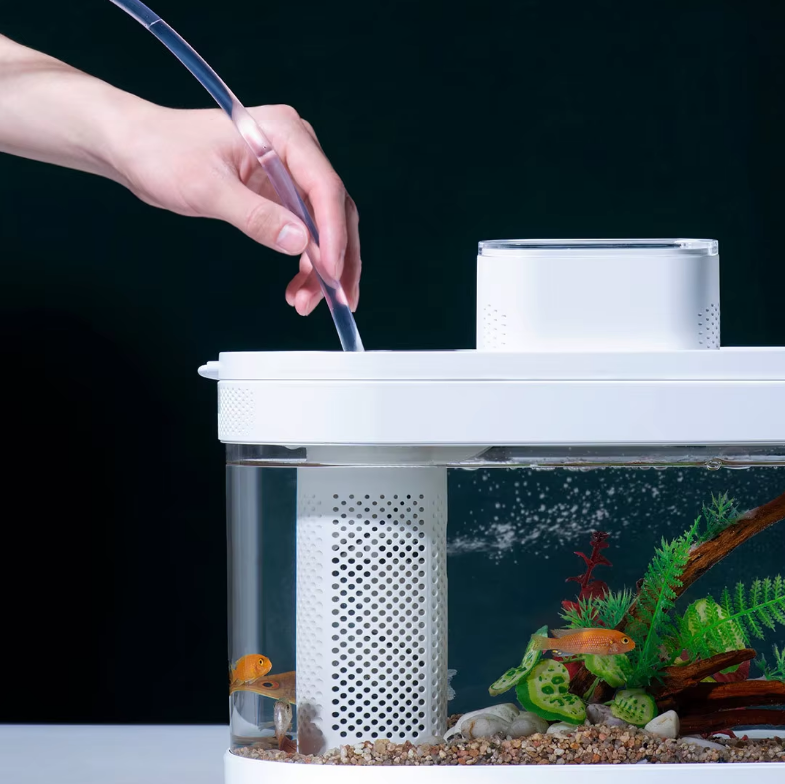 Smart Fish Tank, Ecological Advanced Aquarium Pro Wi-Fi Box Automatic Feeder, RGB Light for Home App - COOLBABY