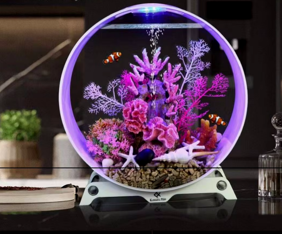Aquarium Creative Desktop Fish Tank, Free Water Change Ecological, Fish Tank Aquarium Accessories - COOLBABY