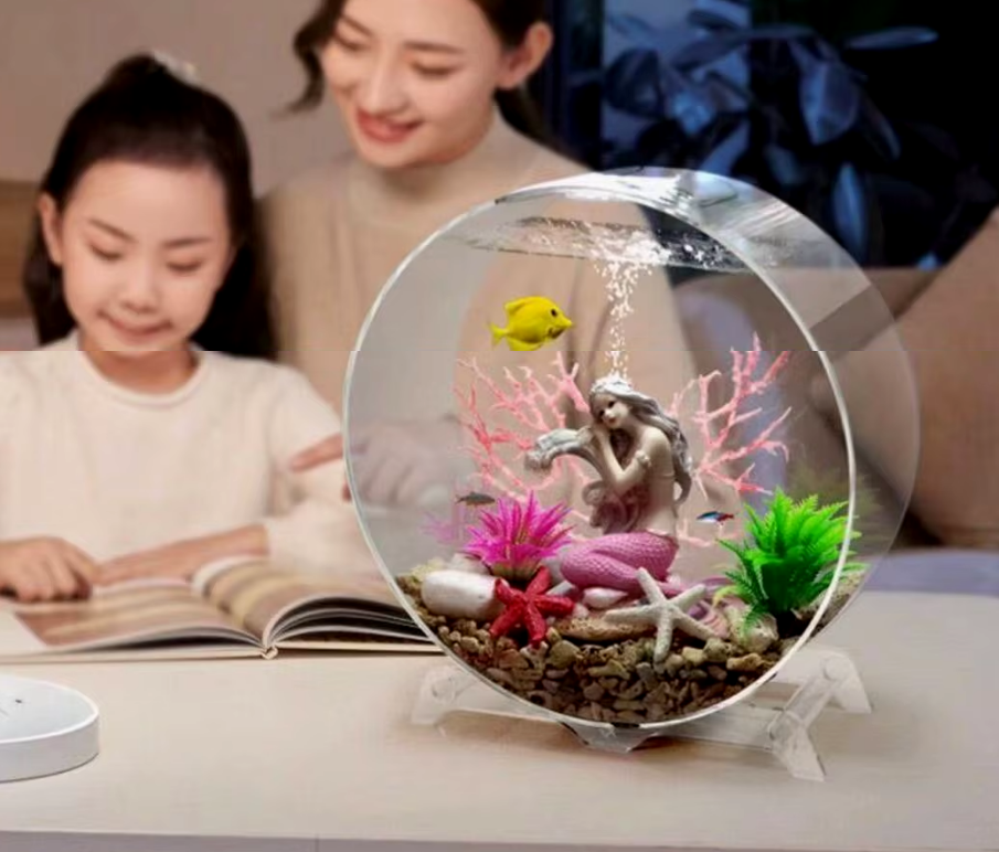 Aquarium Creative Desktop Fish Tank, Free Water Change Ecological, Fish Tank Aquarium Accessories - COOLBABY