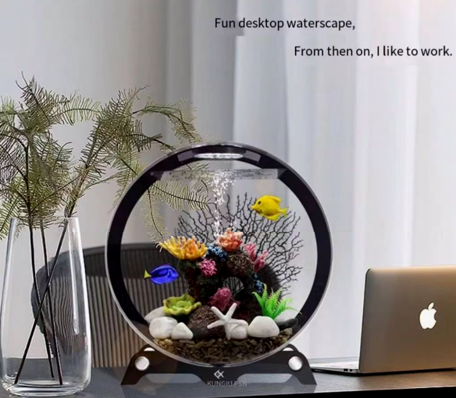 Aquarium Creative Desktop Fish Tank, Free Water Change Ecological, Fish Tank Aquarium Accessories - COOLBABY