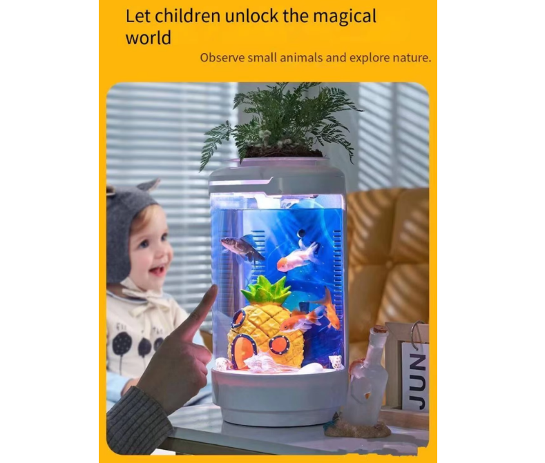 Aquarium Small Fish Tank, Free Water Change, Tank Ecological, Filter Oxygen Lighting, Aquarium Accessories - COOLBABY