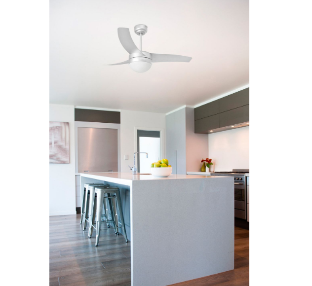 Grey Ceiling Fan Ø105cm Light Integrated Remote Control Included - COOLBABY