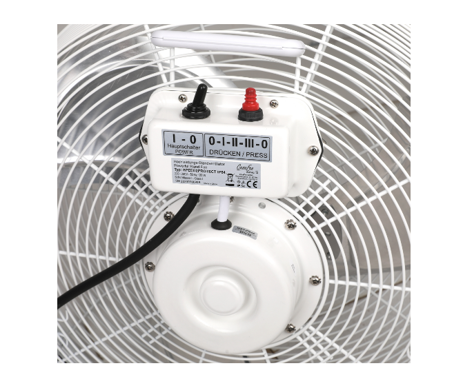 Industrial Fan, 2 In 1 Floor Standing Or Wall Mounted, Commercial Pedestal Fan, Height Adjustable Up To 1500 mm - COOLBABY