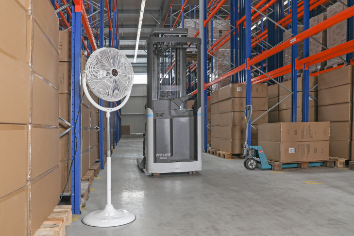 Industrial Fan, 2 In 1 Floor Standing Or Wall Mounted, Commercial Pedestal Fan, Height Adjustable Up To 1500 mm - COOLBABY
