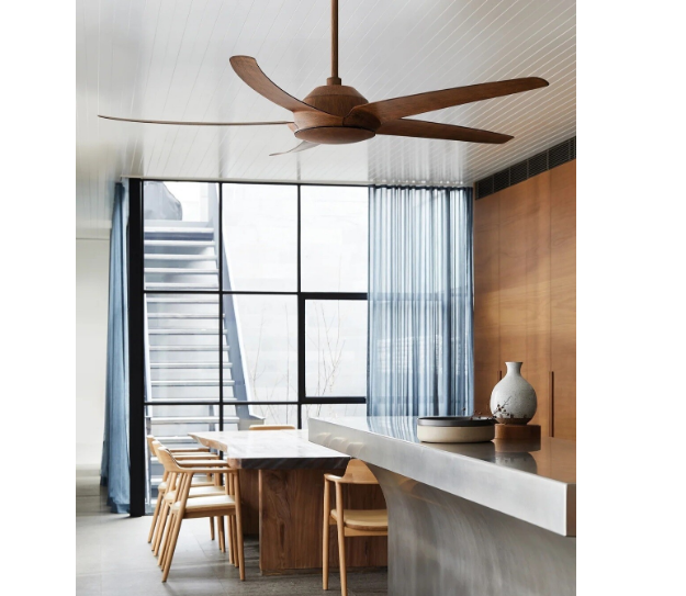 5 Blades Ø142 Ceiling Fan With Wall Control Included - Koa Color - COOLBABY